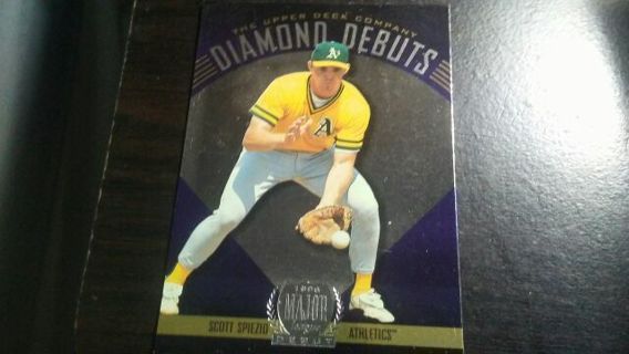 1996 UPPER DECK DEBUTS SCOTT SPIEZIO OAKLAND ATHLETICS BASEBALL CARD# 267