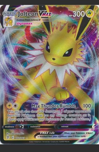 NM Ultra Rare Jolteon VMAX Textured Full Art Pokemon card TCG SWSH