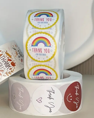 100 Rainbow Thank you for your order Stickers