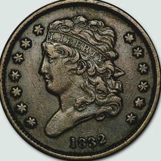 1832 Half Cent, Used, Classic Head, Very little Wear, Insured, Refundable,  Ships FREE