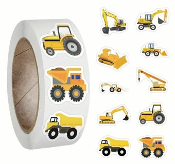 ↗️⭕(10) 1" CONSTRUCTION VEHICLE STICKERS!! (SET 2 of 2) TRACTOR TRUCK⭕