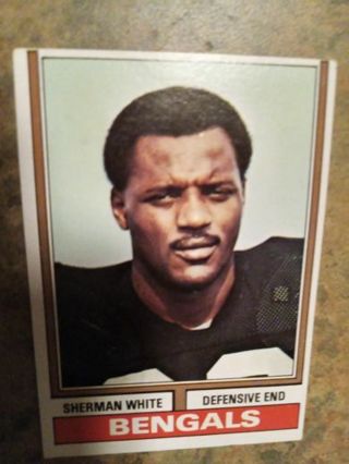 1974 TOPPS SHERMAN WHITE CINCINNATI BENGALS BENGALS FOOTBALL CARD # 184