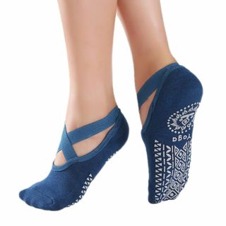 Unisex Non Slip Yoga Socks, Anti Slip Socks with Grips for Pilates, Grippy Cotton Socks for Home