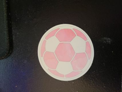 Pink Soccer Ball Sticker