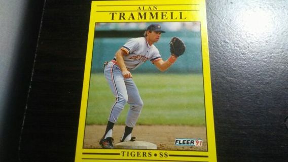 1991 FLEER ALAN TRAMMELL DETROIT TIGERS BASEBALL CARD# 355