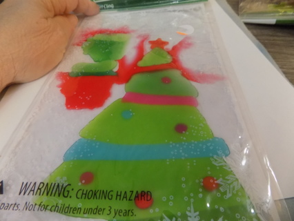 NIP Christmas Window Gel Clings Christmas tree & snowman