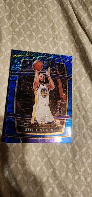 Stephen curry 2021-22 panini select blue cracked ice refractor