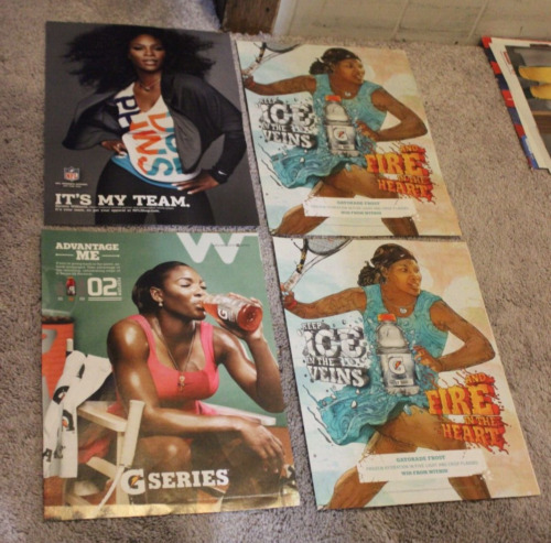 FREE: (4) Serena Williams Gatorade Ad/Posters Gatorade Miami Dolphins Tennis G Series