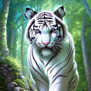 Listia Digital Collectible: White Tiger In The Forest