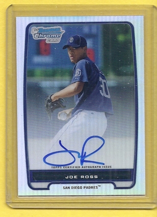 2012 Bowman Chrome Joe Ross Autograph Refractor #'d 471/500 Auto Baseball Card