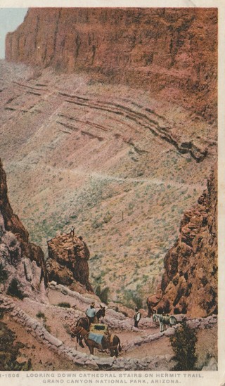 Vintage Used Postcard: 1927 Hermit Rim Road, Grand Canyon
