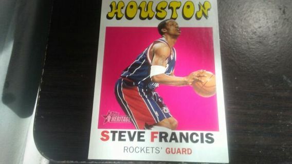 2001 TOPPS STEVE FRANCIS VINTAGE STYLE HOUSTON ROCKETS BASKETBALL CARD# 12