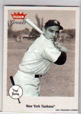 Yogi Berra, 2002 Fleer Greats Card #60, New York Yankees