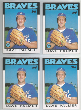 Lot of (4) 1986 Topps Traded Dave Palmer #84T Braves