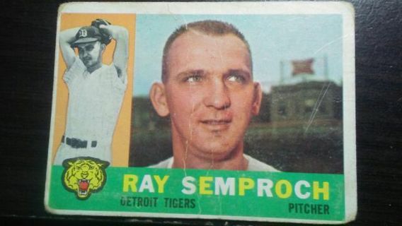 1960 TOPPS RAY SEMPROCH DETROIT TIGERS BASEBALL CARD# 286