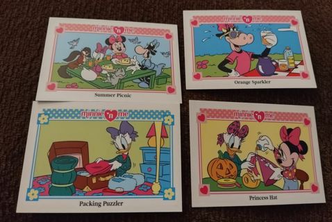 4 Minnie N Me trading card lot Daisy duck Minnie Bertie Cow mouse Daisy duck