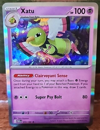 Pokemon Xatu 072/182 Paradox Rift Holo Rare NM