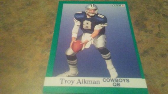 1991 FLEER TROY AIKMAN DALLAS COWBOYS FOOTBALL CARD# 228