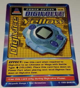 ❤️❤️ Digivice Yellow ST-62 Digimon Digi Battle Starter 1 Card 1999 Bandai ❤️❤️