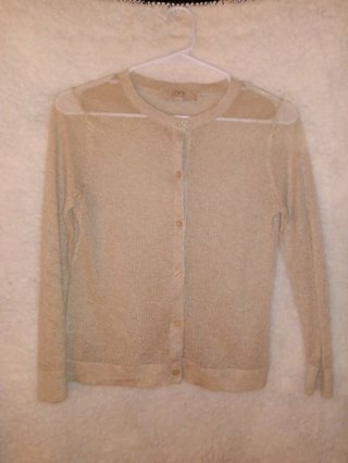 LOFT Beige Italian Yarn Cardigan / Ladies Size XS