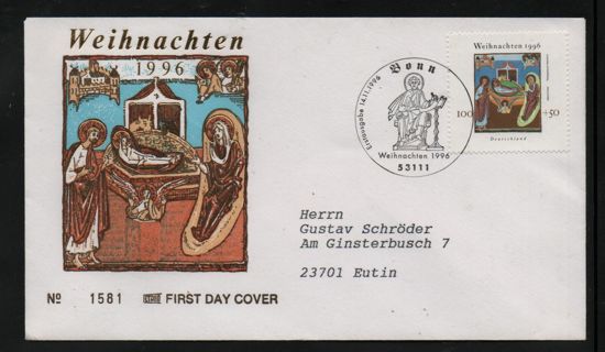 FDC - Germany - 14.November 1996 Christmas issue