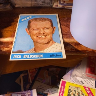 1966 topps jack baldschun baseball card 