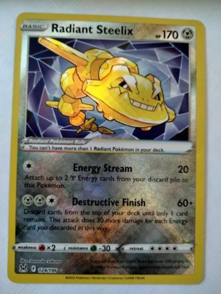 Radiant steelix 124/196 Rare holo nm pokemon