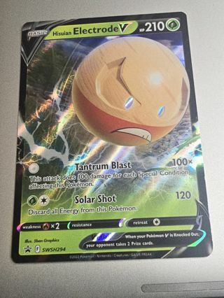 Pokemon Hisuian Electrode V Swsh294 holo rare card