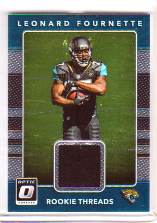 Leonard Fournette, 2017 Panini Donruss Optic Rookie Threads Card #2, Jacksonville Jaguars, (L4