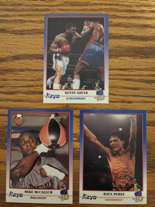 1991 KAYO Boxing trading cards #128,#128,#131.