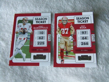 2021 San Francisco 49ers Panini Contenders Season Ticket Card Lot of 2