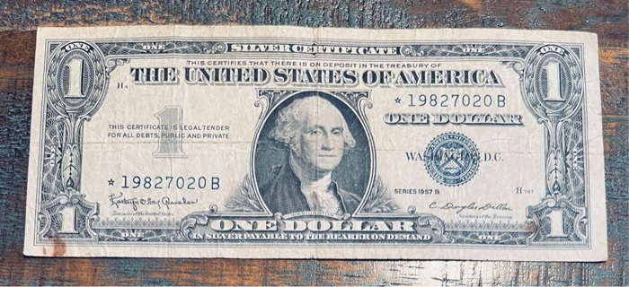 Vintage Series 1957 B Blue Seal Silver Certificate Star Note