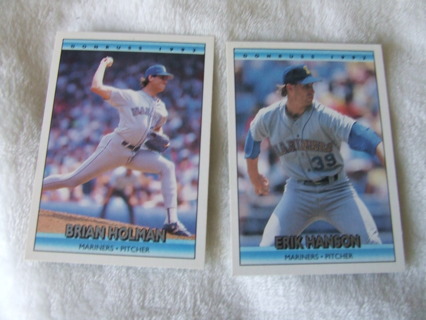 1992 Seattle Mariners Donruss Card Lot of 2