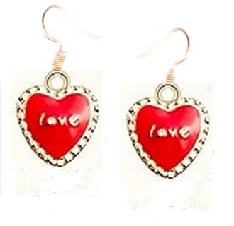 GP ENAMEL RED HEART LOVE EARRINGS #7 (PLEASE READ DESCRIPTION)