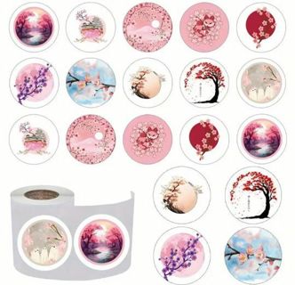 ↗️NEW⭕(10) 1" CHERRY BLOSSOM STICKERS!! SAKURA⭕(SET 2 of 2)