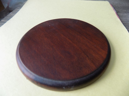 Cherrywood 5 inch round oval wooden base for displaying figures # 2 made in JAPAN