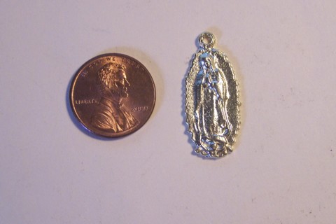 Virgin of Guadalupe Golden Brass Mexican Milagro Charm - Mexico