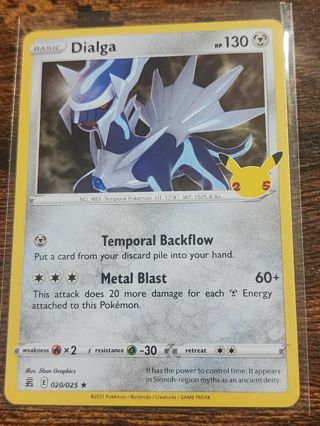 Pokemon Dialga 020/025 celebrations rare holo card