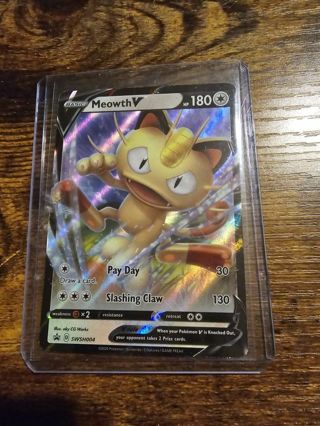 Pokemon Meowth V black star promo SWSH004