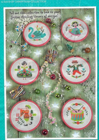 BRAND NEW XSTITCH PATTERN~"12 DATS OF CHRISTMAS"~HOOPED~ORNAMENTS~FREE SHIP