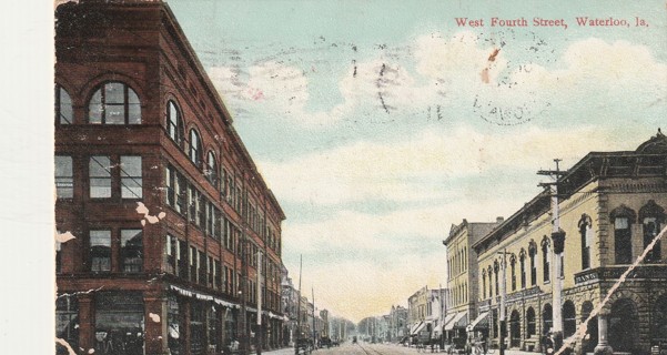 Vintage Used Postcard: (o): 1908 West Fourth St, Waterloo, IA