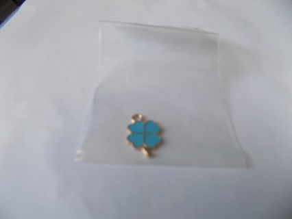 blue enamel 5 petal split petal flower charm