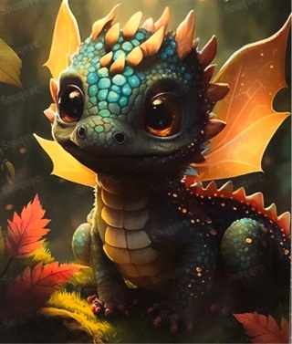 Cute dragon - 3 x 3” MAGNET - GIN ONLY