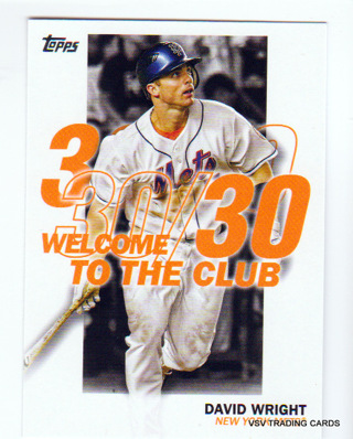 David Wright, 2023 Topps 30/30 Welcome to the Club Card #WC-5, New York Mets, (LB10)