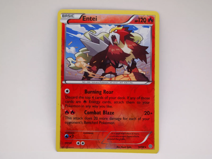 Pokemon TCG! Entei 14/98 Rare Reverse Holo XY: Ancient Origins Reverse Holo Single Pokemon Cards TCG