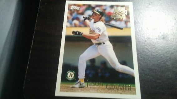 1996 TOPPS FUTURE STAR JASON GIAMBI OAKLAND ATHLETICS BASEBALL CARD# 210