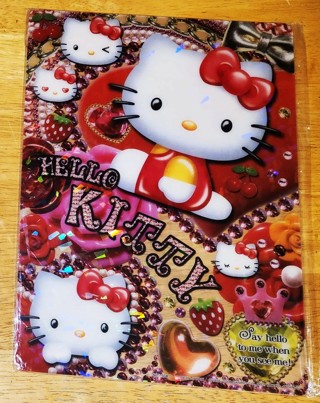 2008 Sanrio HELLO KITTY print on transparent plastic made in Japan sealed in plastic bag