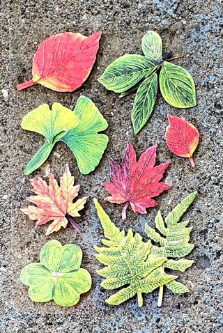 3 D FALL COLORFUL LEAVES STICKERS STYLE 1