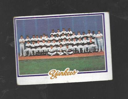 1978 TOPPS YANKEES CHECKLIST #282