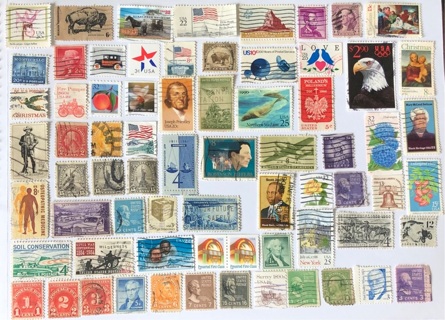 100+ stamps from the USA 